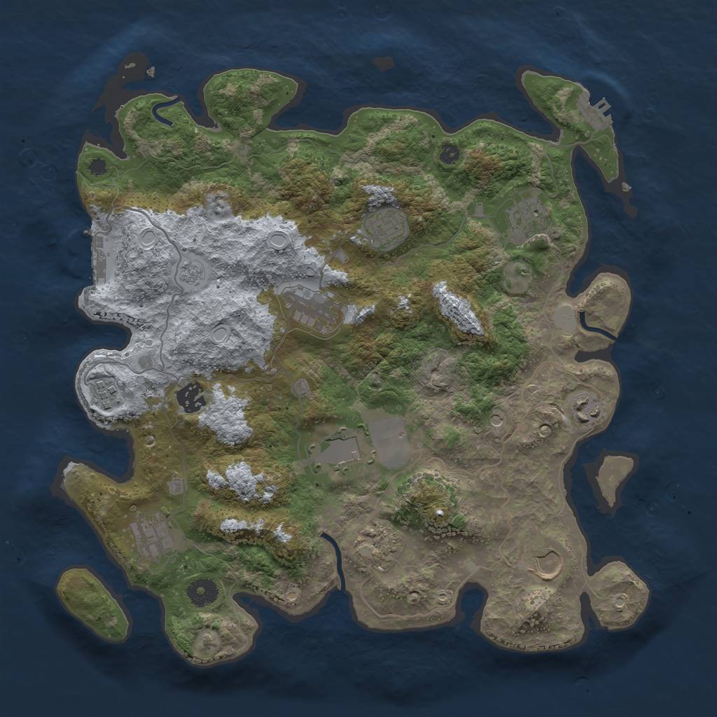 Rust Map: Procedural Map, Size: 3700, Seed: 1664948010, 19 Monuments