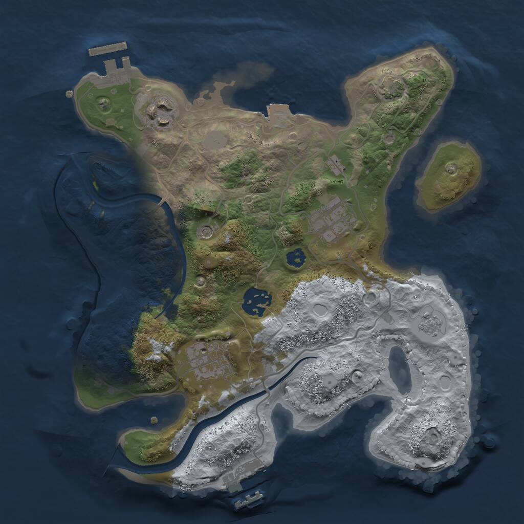 Rust Map: Procedural Map, Size: 2750, Seed: 23021983, 10 Monuments