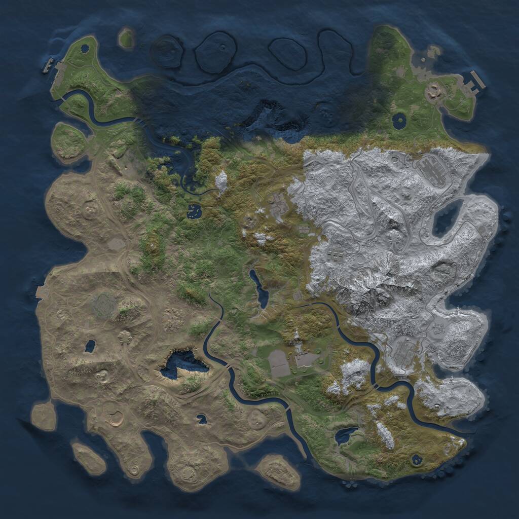 Rust Map: Procedural Map, Size: 5000, Seed: 36789608, 17 Monuments