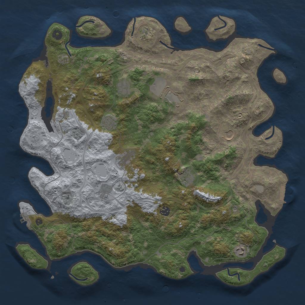 Rust Map: Procedural Map, Size: 4500, Seed: 1342631578, 19 Monuments