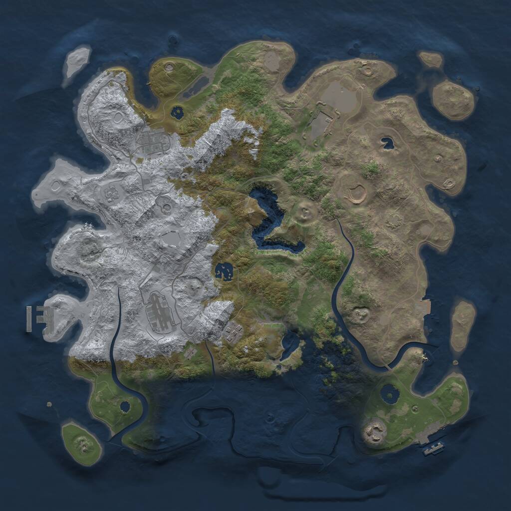 Rust Map: Procedural Map, Size: 4000, Seed: 800471043, 13 Monuments