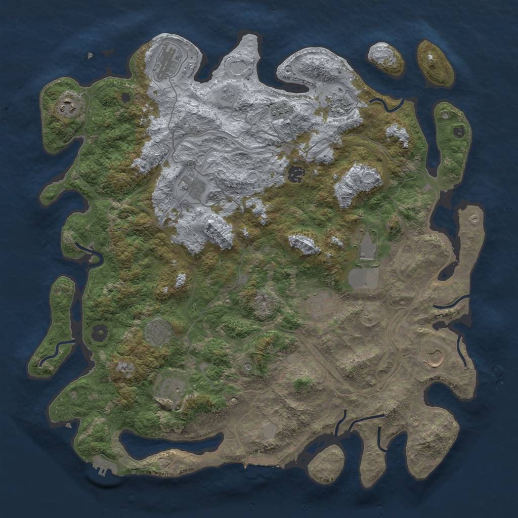 Rust Map: Procedural Map, Size: 4500, Seed: 22427556, 20 Monuments