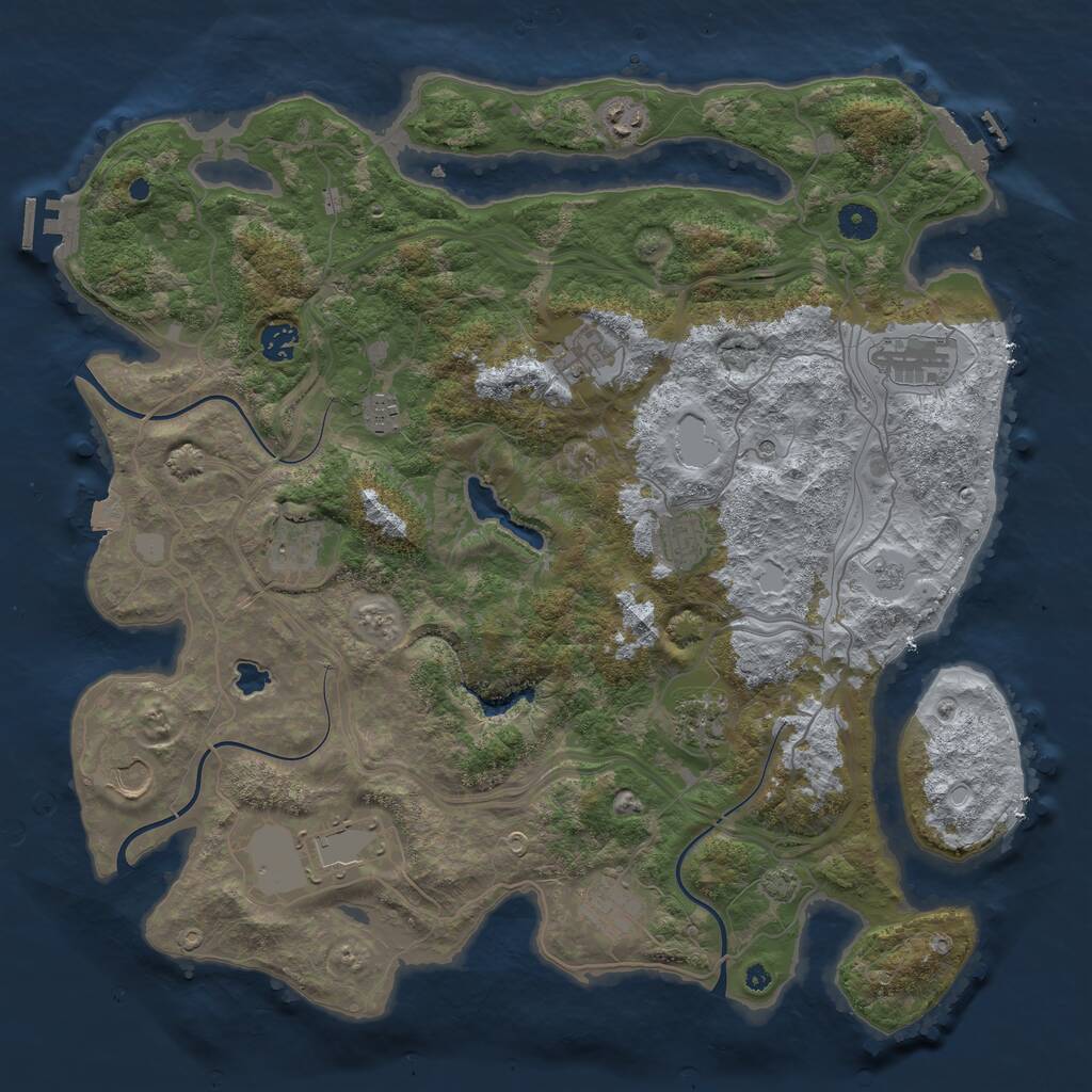 Rust Map: Procedural Map, Size: 4250, Seed: 1520825984, 17 Monuments