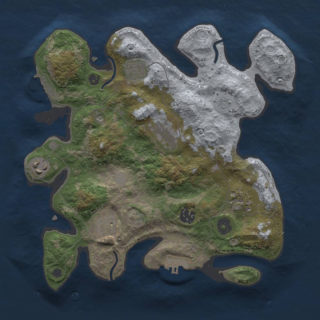 Rust Map: Procedural Map, Size: 3000, Seed: 95235723, 15 Monuments