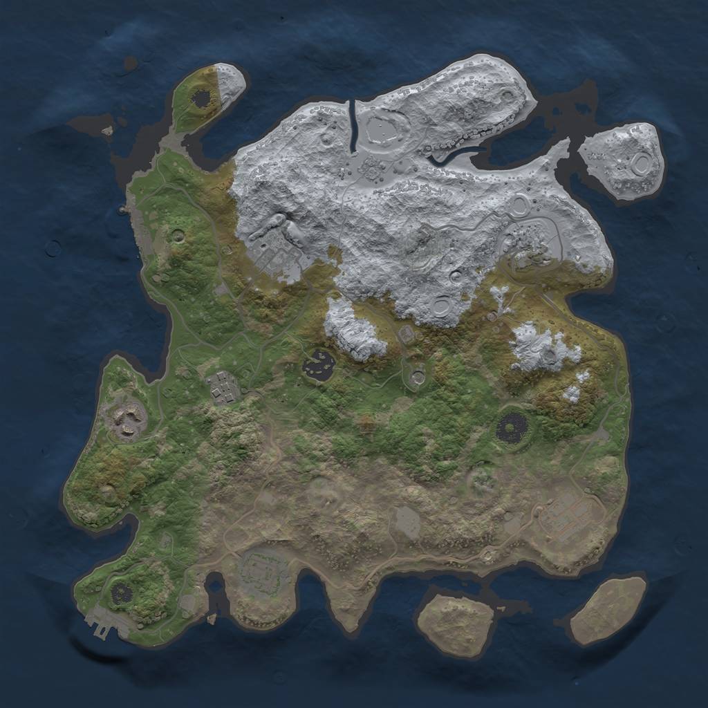 Rust Map: Procedural Map, Size: 3391, Seed: 4858, 16 Monuments
