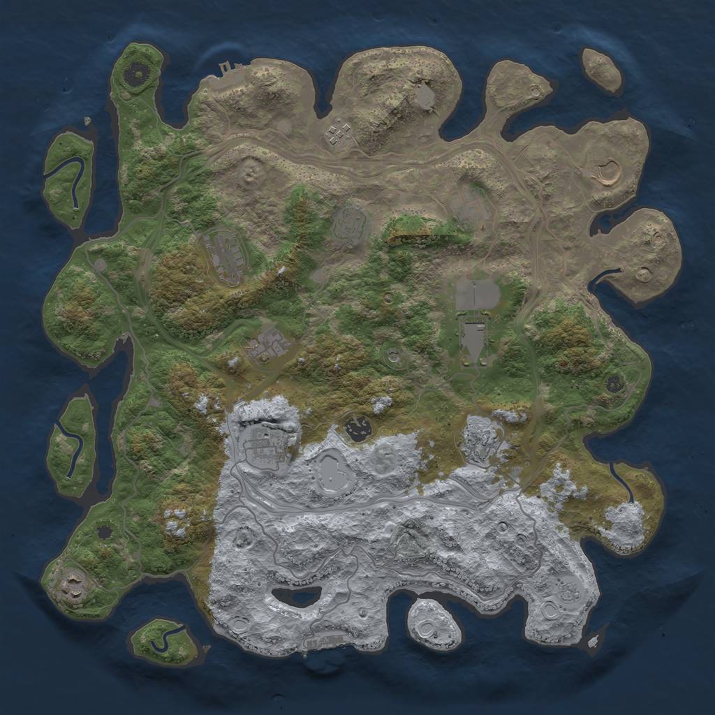 Rust Map: Procedural Map, Size: 4250, Seed: 124426402, 20 Monuments