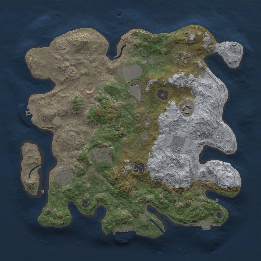 Rust Map: Procedural Map, Size: 3500, Seed: 1669794575, 17 Monuments