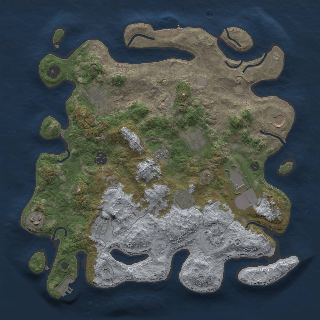 Rust Map: Procedural Map, Size: 3700, Seed: 234449, 19 Monuments