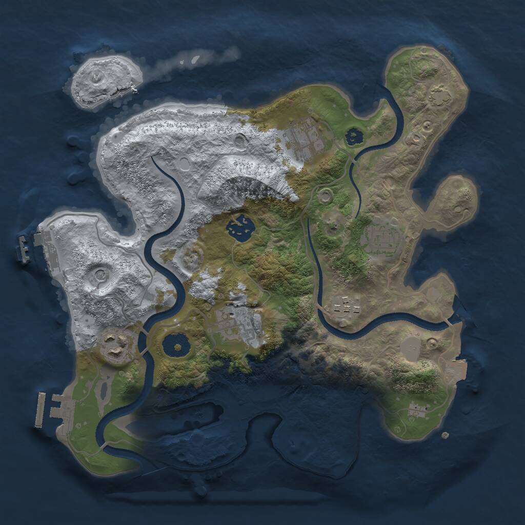 Rust Map: Procedural Map, Size: 3000, Seed: 992889844, 11 Monuments