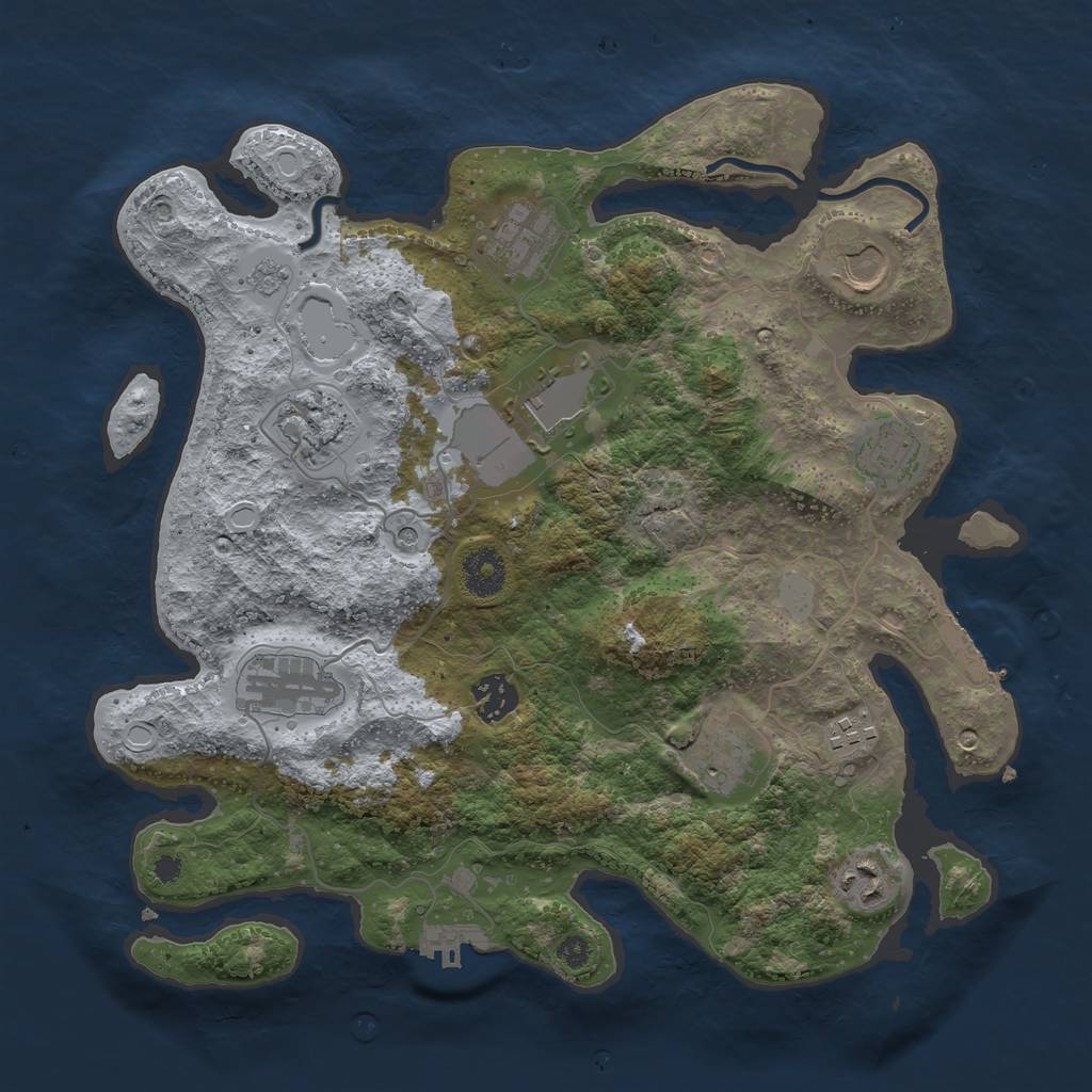 Rust Map: Procedural Map, Size: 3500, Seed: 100466997, 19 Monuments