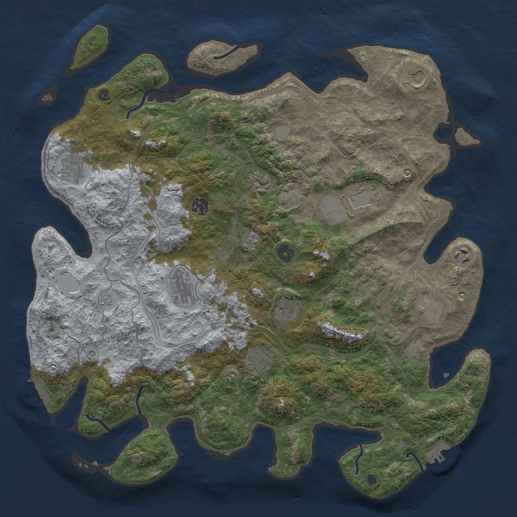 Rust Map: Procedural Map, Size: 4500, Seed: 14852, 20 Monuments
