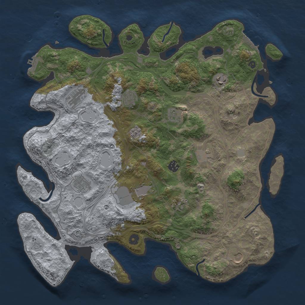 Rust Map: Procedural Map, Size: 4250, Seed: 1210155692, 20 Monuments