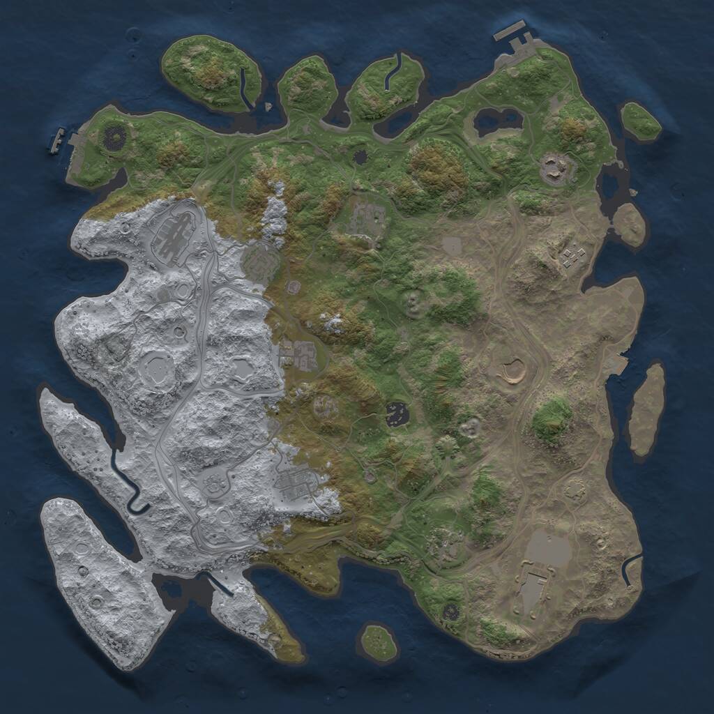 Rust Map: Procedural Map, Size: 4250, Seed: 1210155692, 17 Monuments