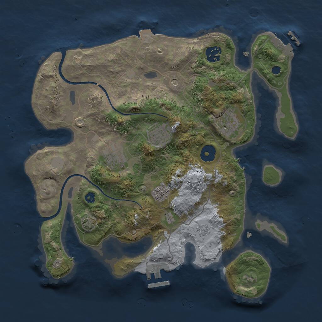 Rust Map: Procedural Map, Size: 3000, Seed: 957613840, 11 Monuments