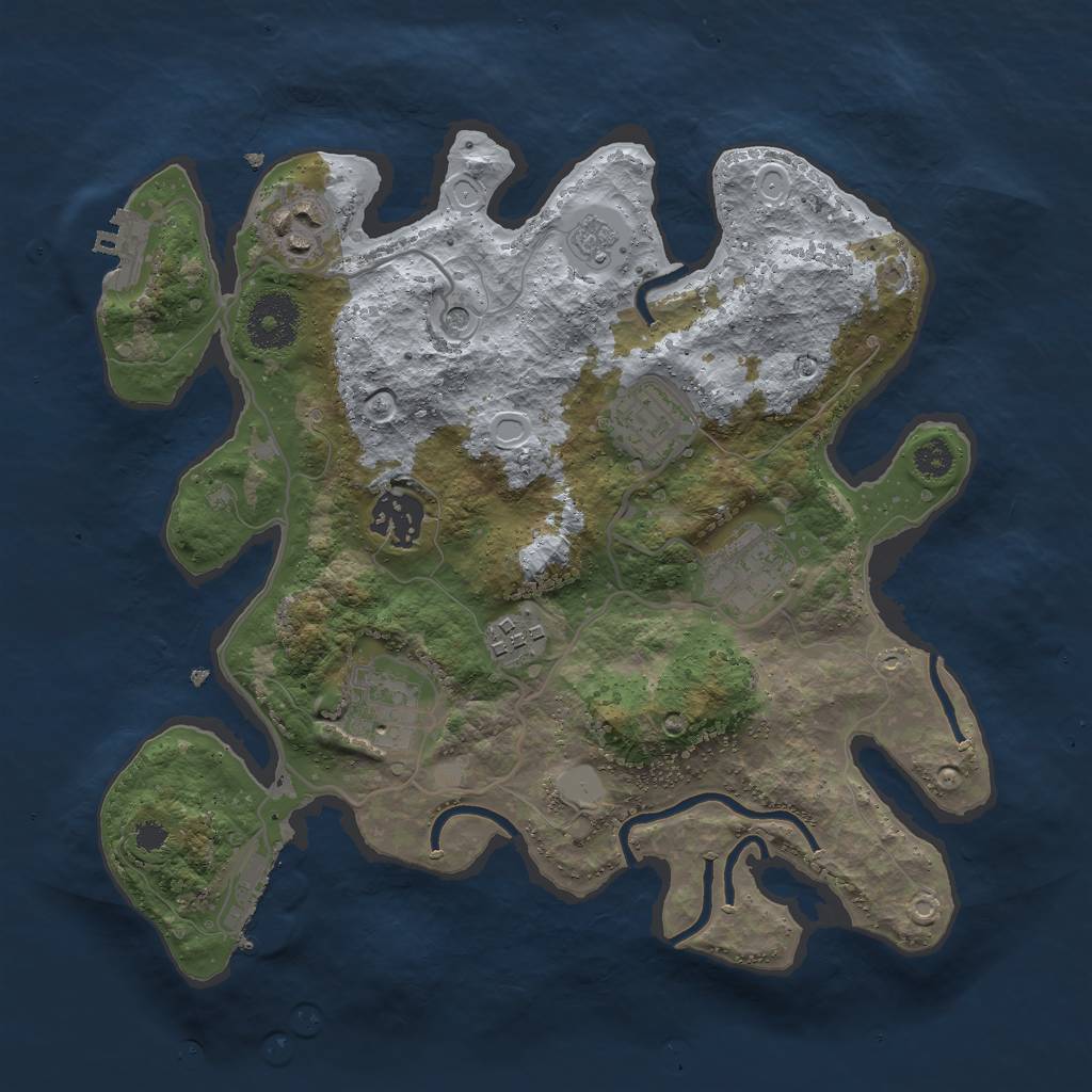 Rust Map: Procedural Map, Size: 3000, Seed: 204800, 15 Monuments