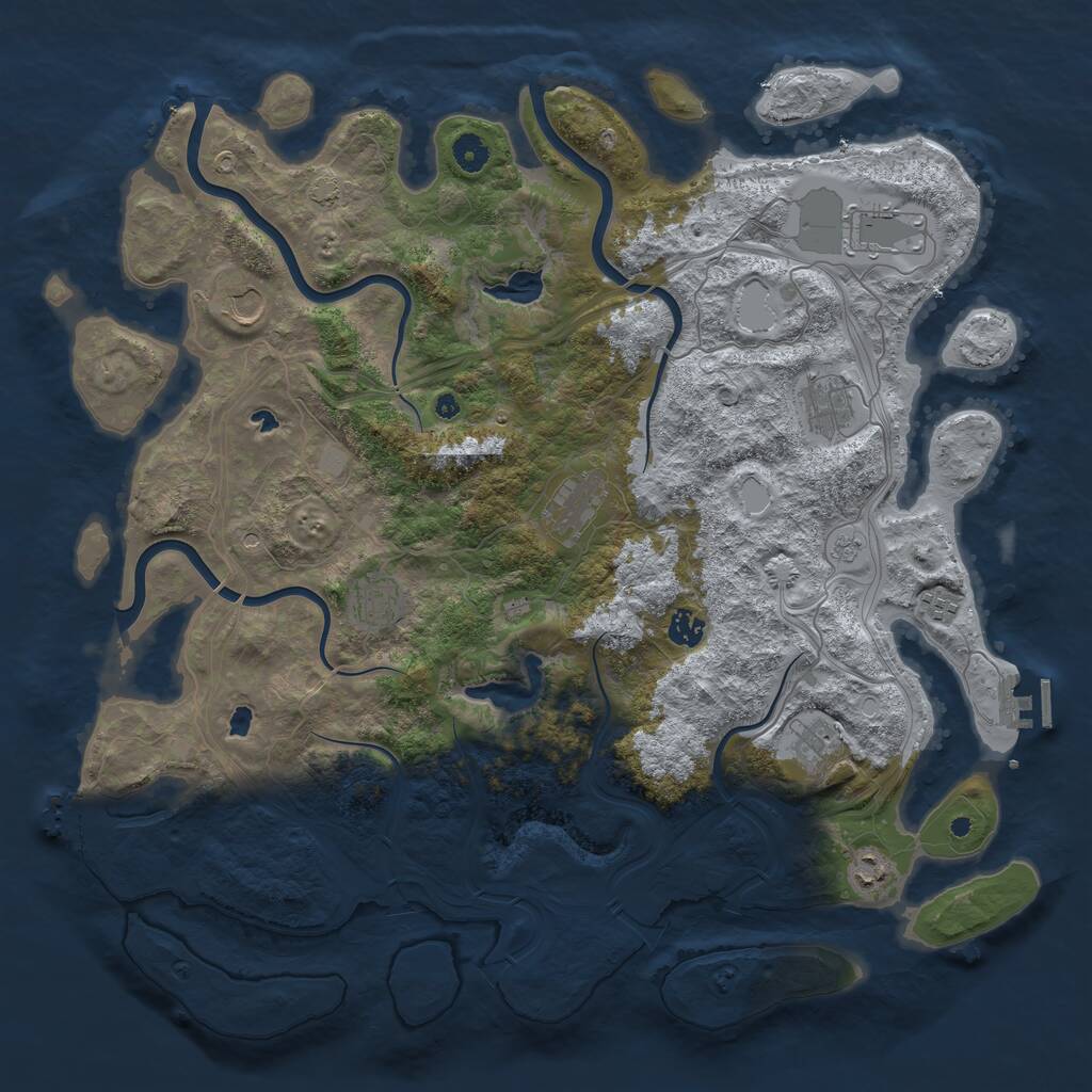 Rust Map: Procedural Map, Size: 4500, Seed: 115771128, 15 Monuments