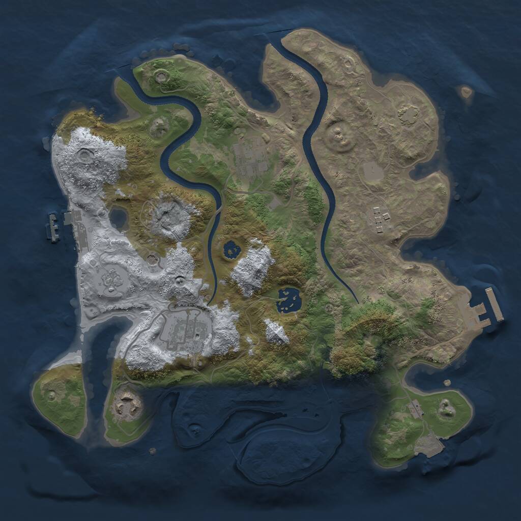 Rust Map: Procedural Map, Size: 3000, Seed: 729165172, 11 Monuments