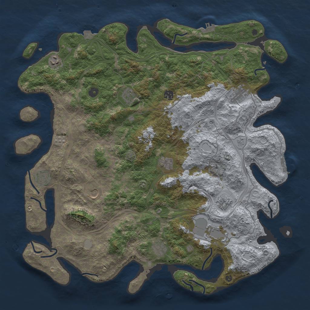 Rust Map: Procedural Map, Size: 4700, Seed: 2079623330, 19 Monuments