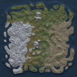 Thumbnail Rust Map: Procedural Map, Size: 6000, Seed: 23758, 20 Monuments