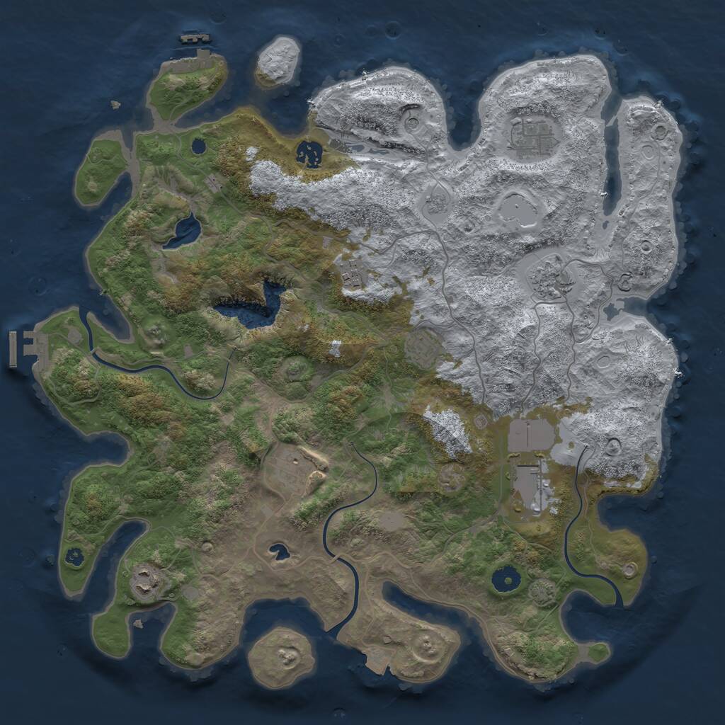Rust Map: Procedural Map, Size: 4001, Seed: 823476, 14 Monuments