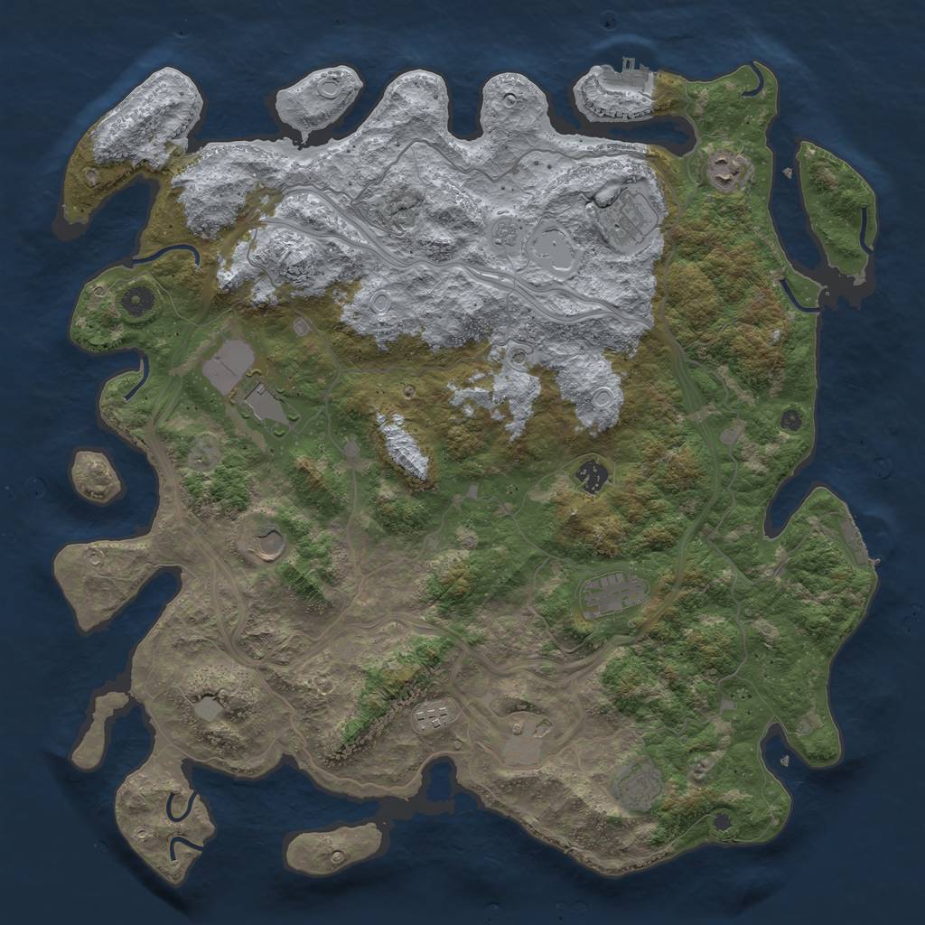 Rust Map: Procedural Map, Size: 4500, Seed: 237141233, 18 Monuments