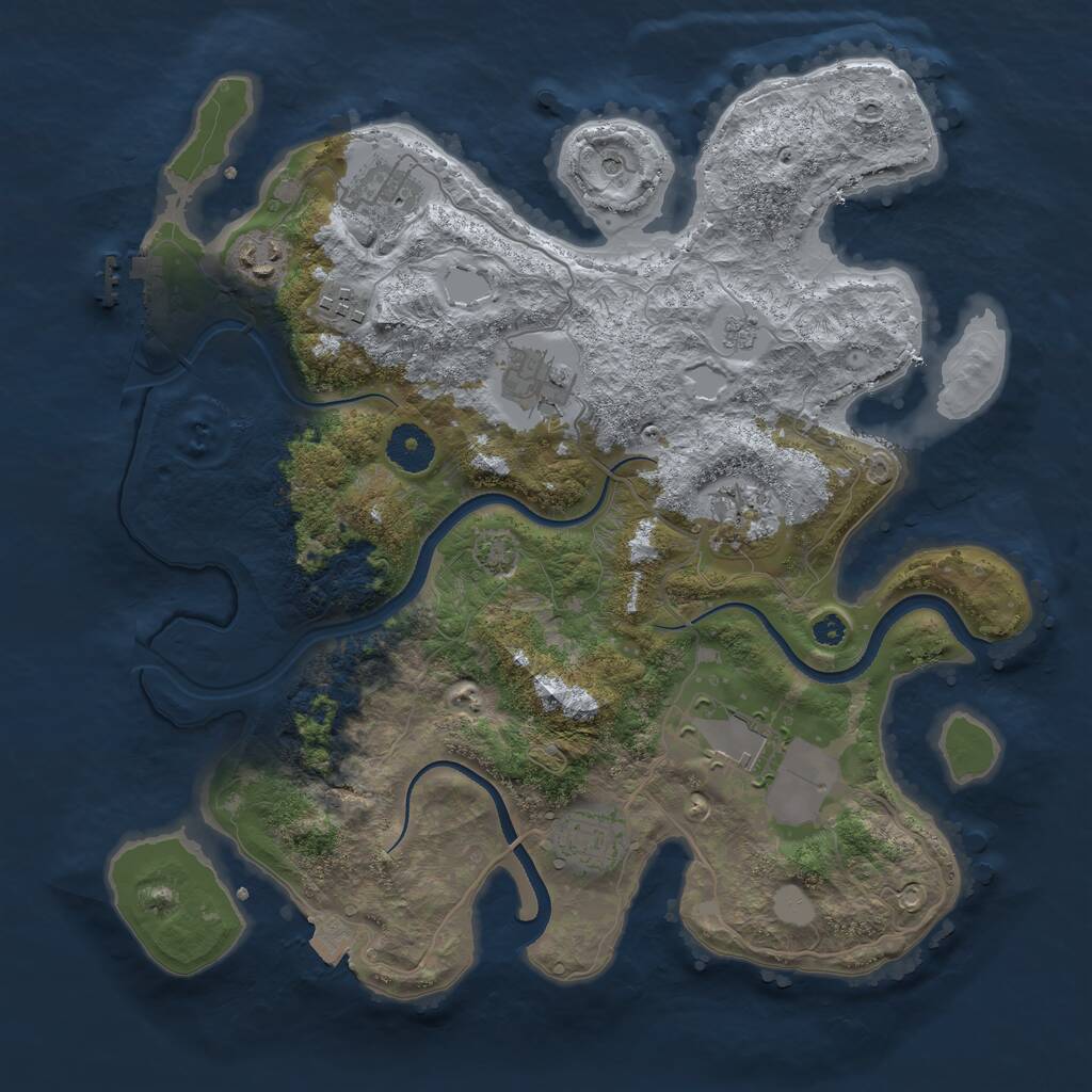 Rust Map: Procedural Map, Size: 3500, Seed: 20221210, 12 Monuments