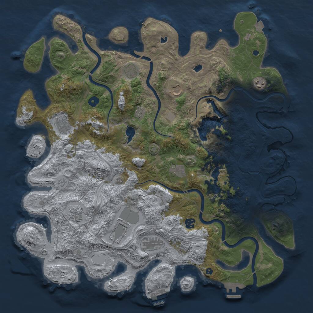 Rust Map: Procedural Map, Size: 4500, Seed: 547580768, 16 Monuments