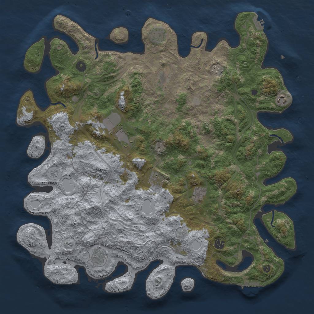 Rust Map: Procedural Map, Size: 4500, Seed: 547580768, 18 Monuments