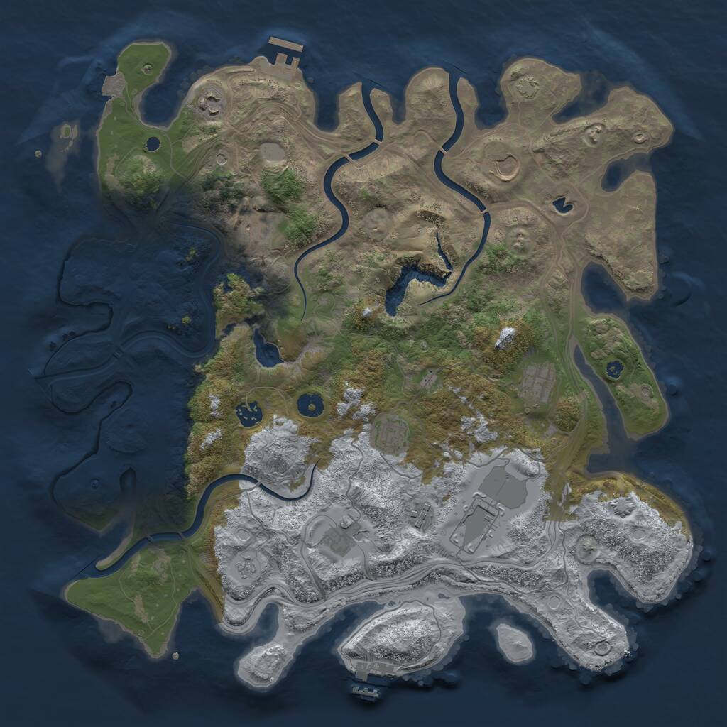 Rust Map: Procedural Map, Size: 4250, Seed: 175199109, 15 Monuments
