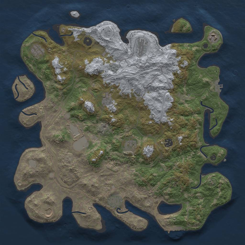 Rust Map: Procedural Map, Size: 4250, Seed: 916482277, 19 Monuments