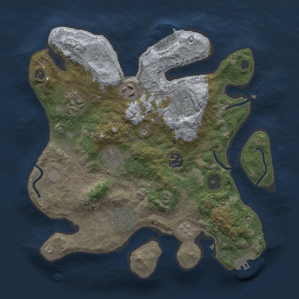 Rust Map: Procedural Map, Size: 3000, Seed: 1466254616, 16 Monuments