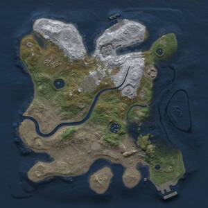 Thumbnail Rust Map: Procedural Map, Size: 3000, Seed: 1466254616, 12 Monuments