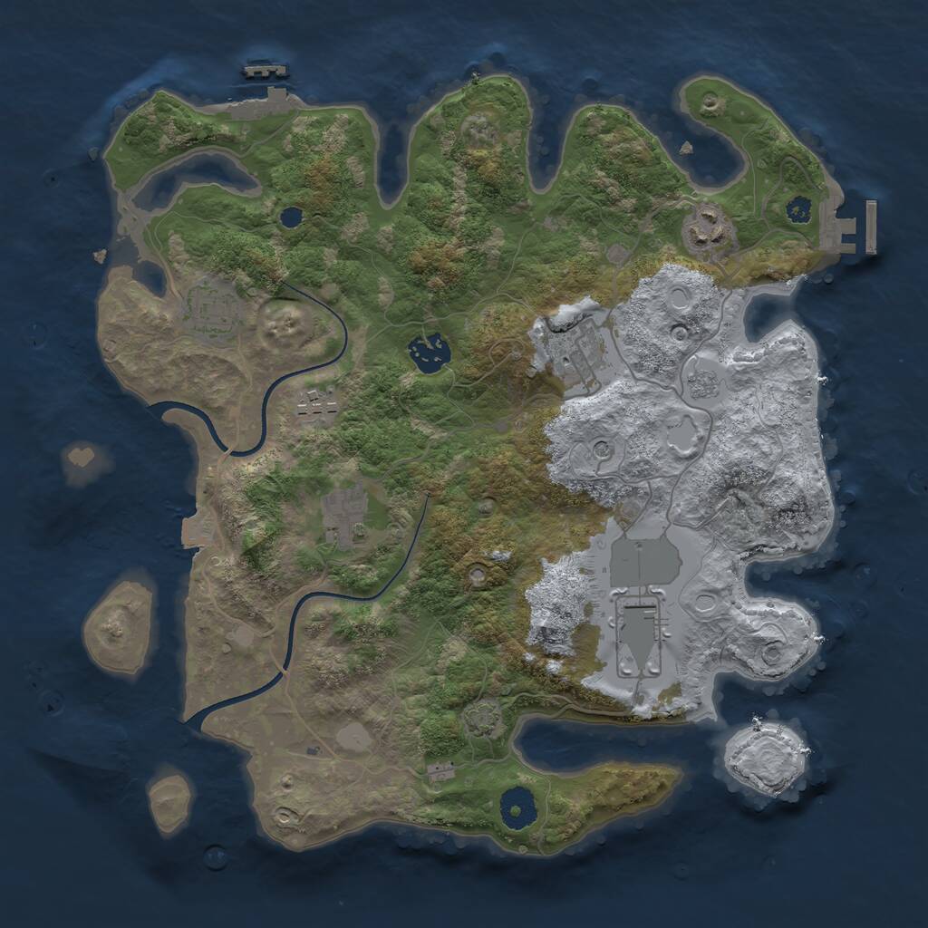 Rust Map: Procedural Map, Size: 3500, Seed: 1588510469, 13 Monuments