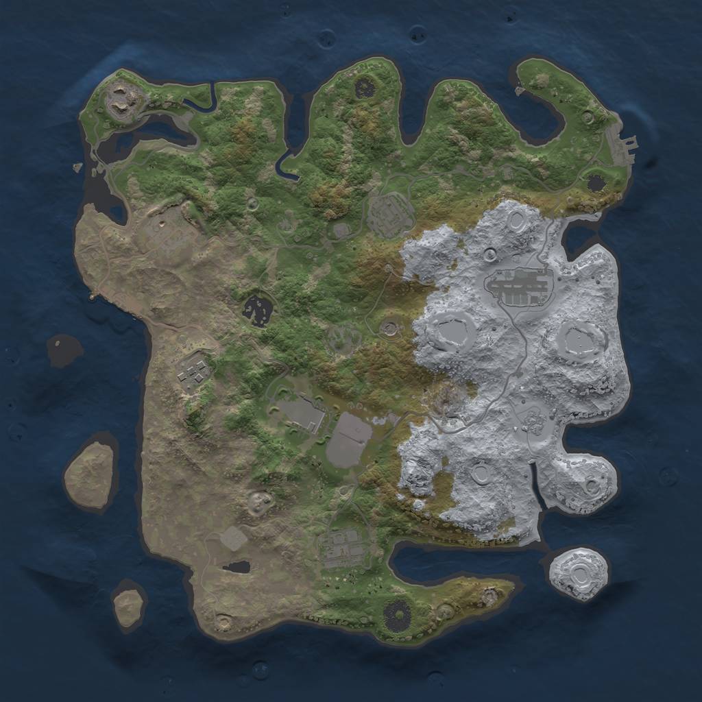 Rust Map: Procedural Map, Size: 3500, Seed: 1588510469, 17 Monuments