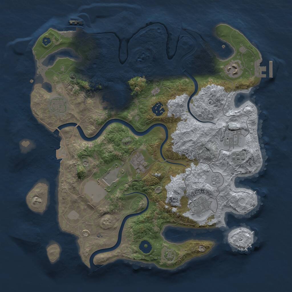 Rust Map: Procedural Map, Size: 3500, Seed: 1588510469, 15 Monuments