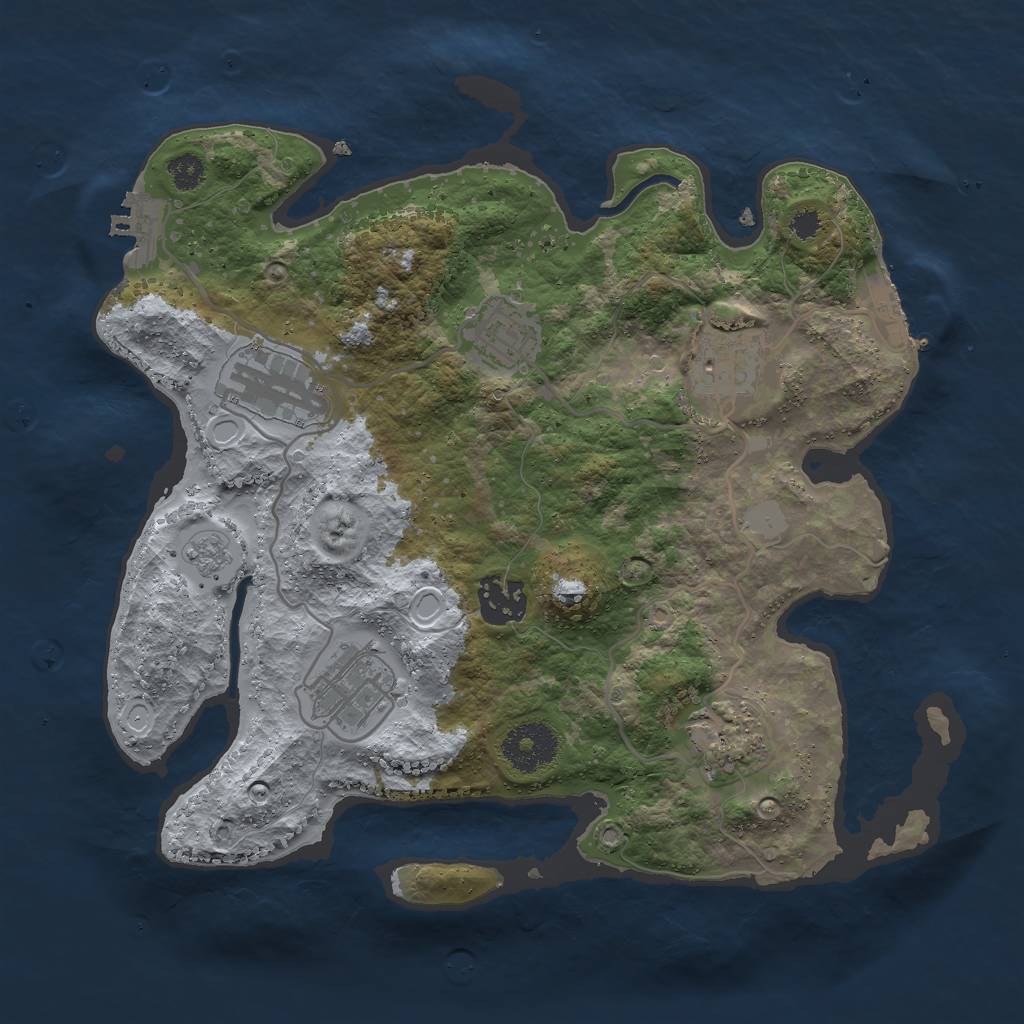 Rust Map: Procedural Map, Size: 3000, Seed: 11031985, 14 Monuments