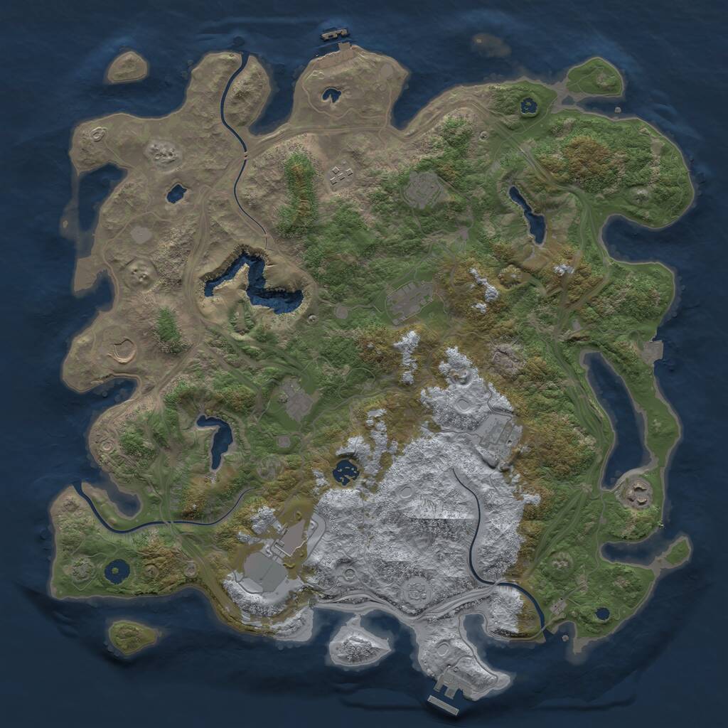 Rust Map: Procedural Map, Size: 4500, Seed: 1065763963, 15 Monuments