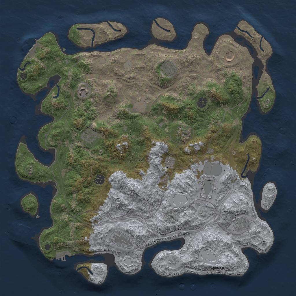 Rust Map: Procedural Map, Size: 4250, Seed: 1245344371, 20 Monuments