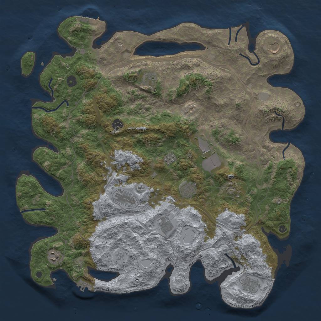 Rust Map: Procedural Map, Size: 4500, Seed: 7456743, 20 Monuments