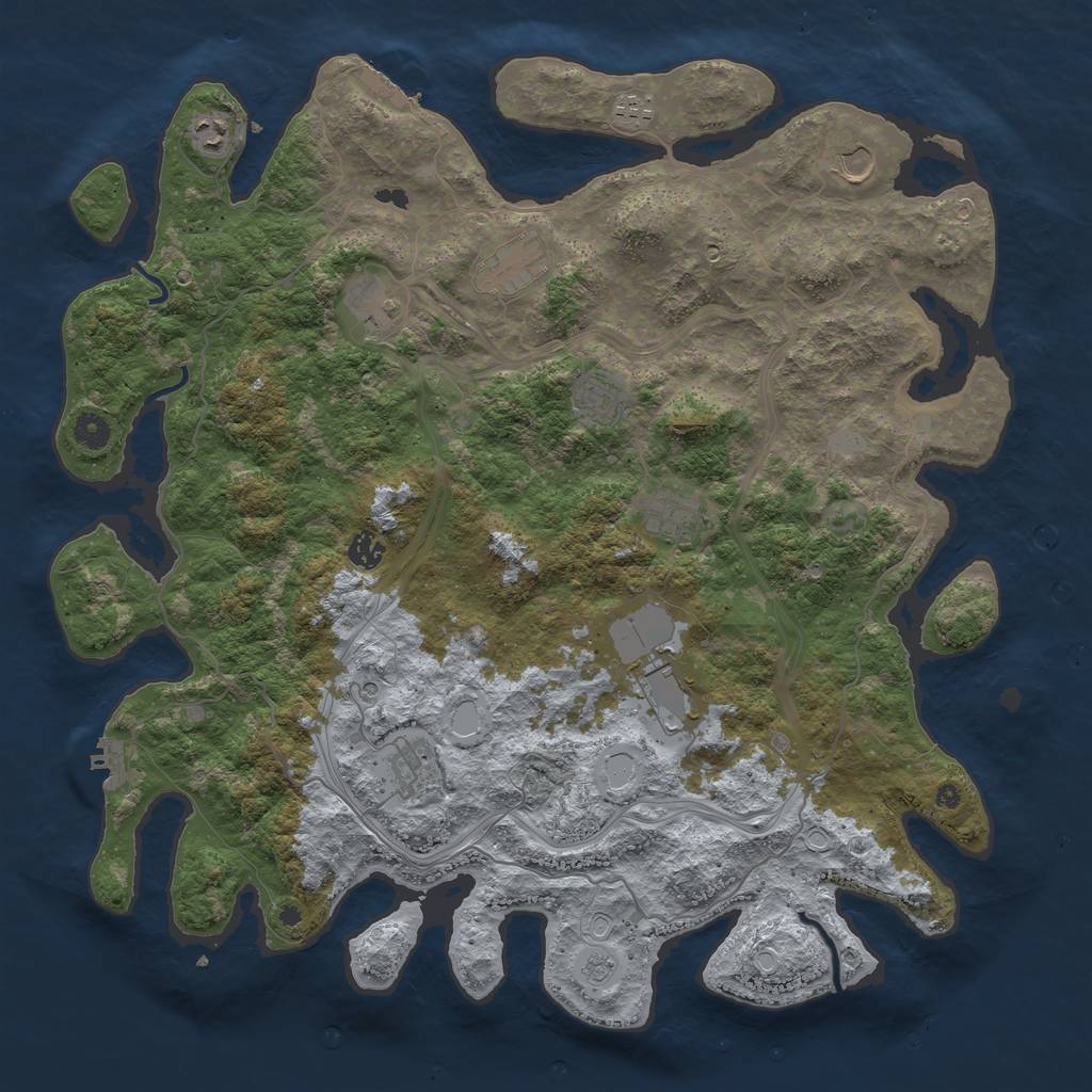 Rust Map: Procedural Map, Size: 4500, Seed: 39410539, 19 Monuments