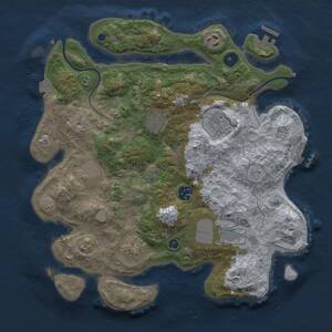 Thumbnail Rust Map: Procedural Map, Size: 3500, Seed: 1462939625, 13 Monuments