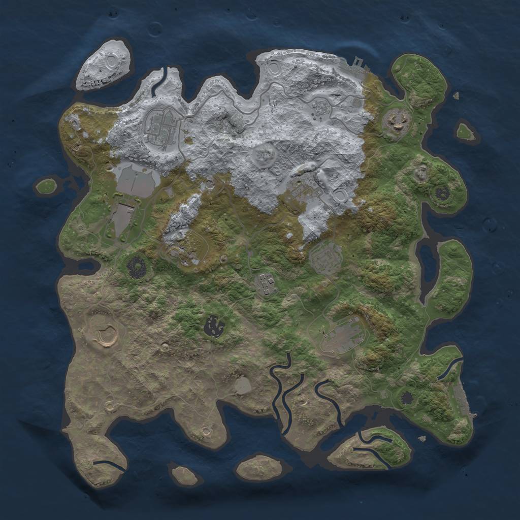 Rust Map: Procedural Map, Size: 3700, Seed: 249448, 19 Monuments