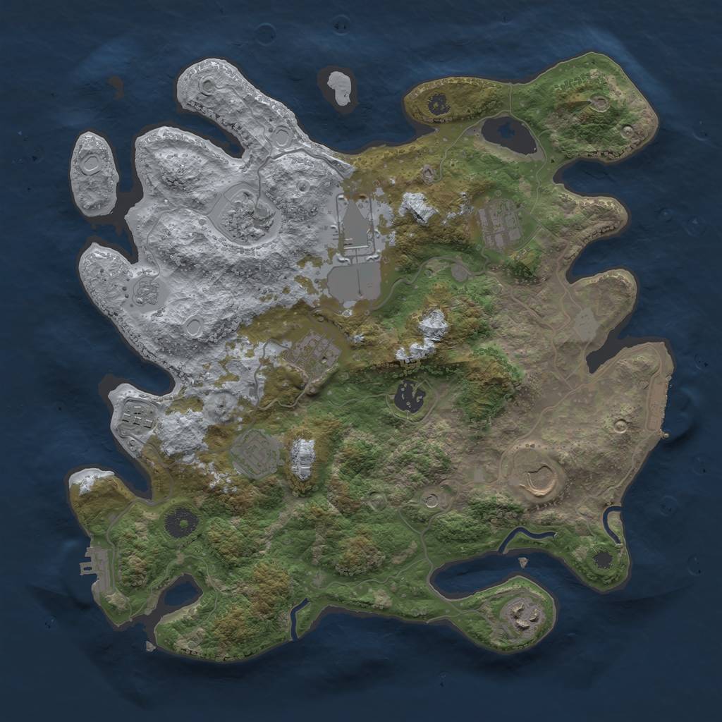 Rust Map: Procedural Map, Size: 3500, Seed: 11081992, 18 Monuments