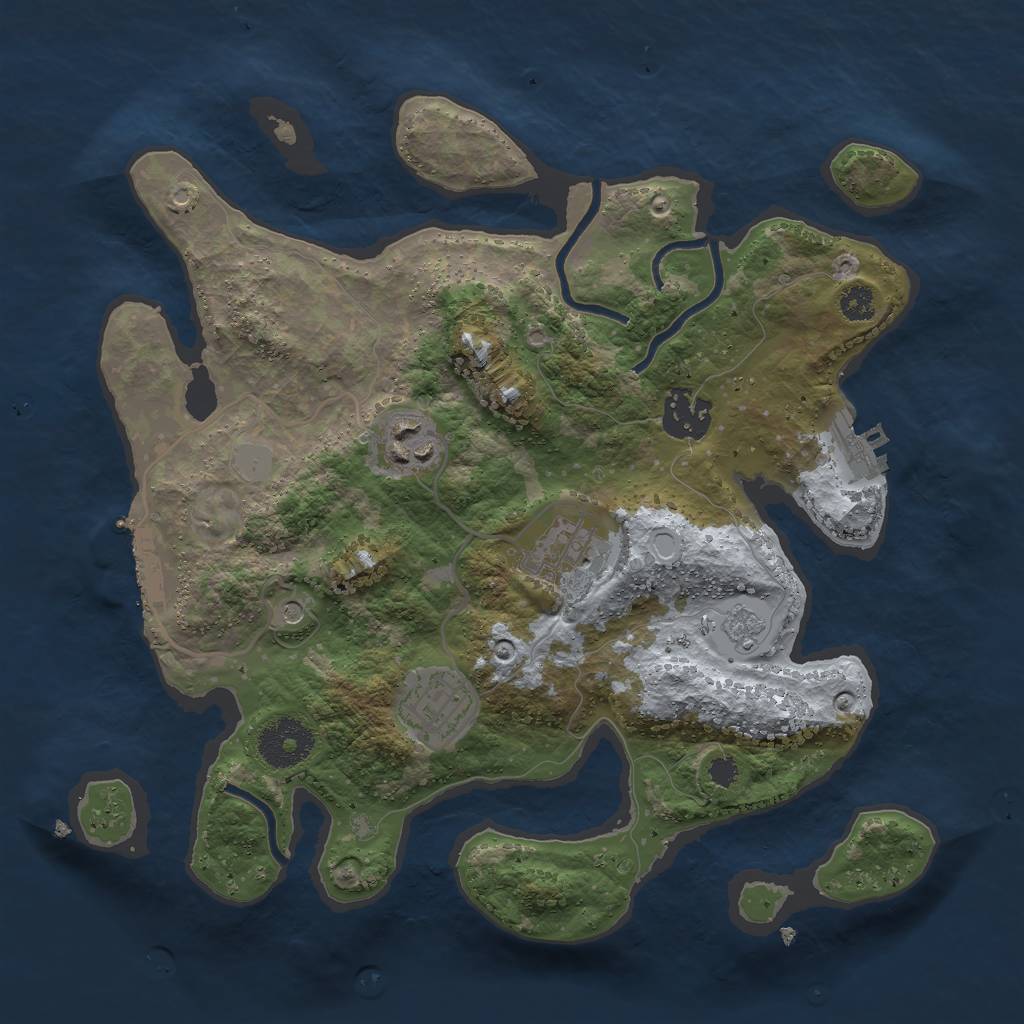 Rust Map: Procedural Map, Size: 3000, Seed: 7428, 13 Monuments