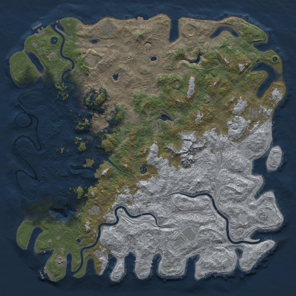Rust Map: Procedural Map, Size: 6000, Seed: 1613725459, 17 Monuments
