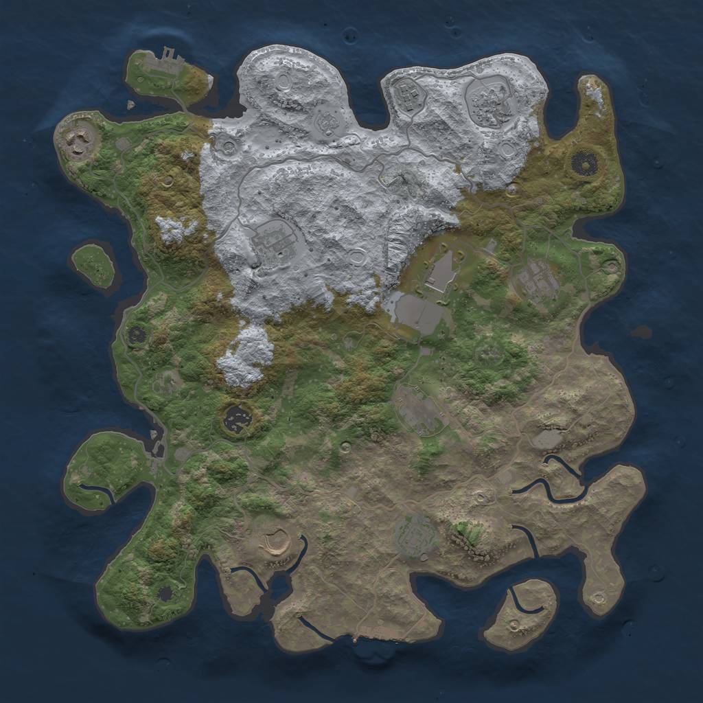Rust Map: Procedural Map, Size: 4000, Seed: 5935, 19 Monuments