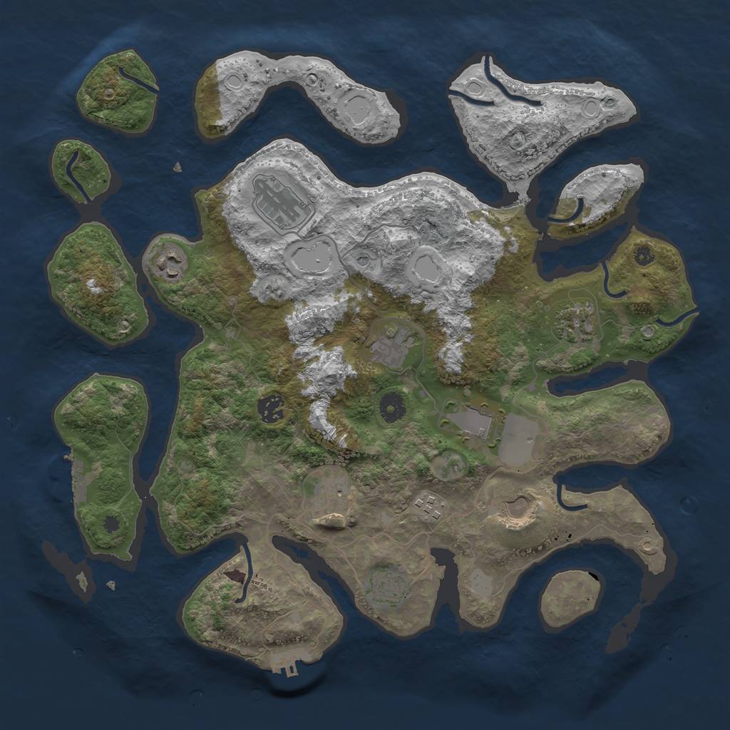 Rust Map: Procedural Map, Size: 3900, Seed: 1488, 18 Monuments