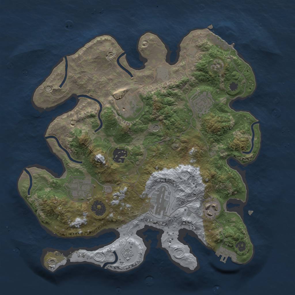 Rust Map: Procedural Map, Size: 3000, Seed: 63494972, 15 Monuments