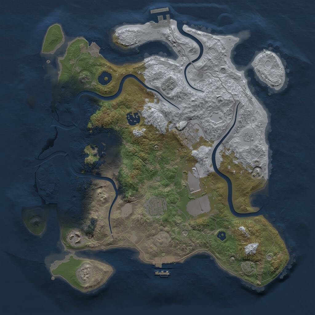 Rust Map: Procedural Map, Size: 3500, Seed: 2426, 13 Monuments