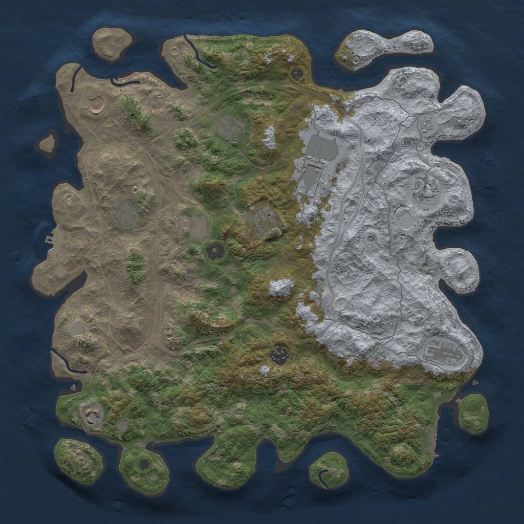Rust Map: Procedural Map, Size: 4450, Seed: 81627931, 20 Monuments